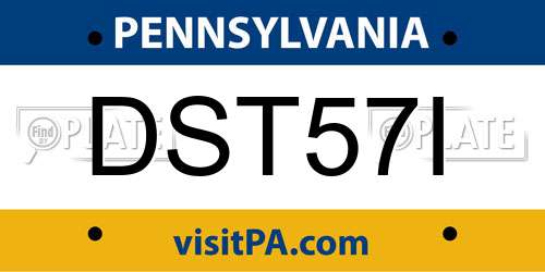 DST57I Pennsylvania License Plate