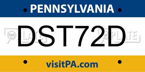 DST72D Pennsylvania License Plate