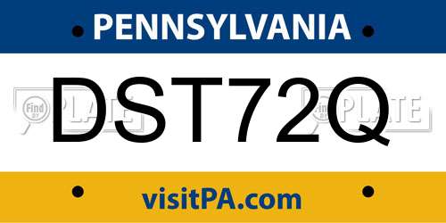 DST72Q Pennsylvania License Plate