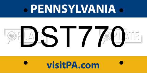 DST770 Pennsylvania License Plate