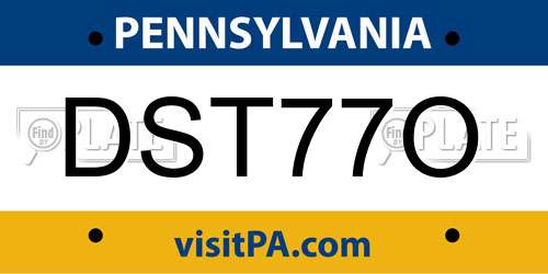 DST77O Pennsylvania License Plate