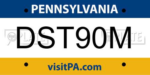 DST90M Pennsylvania License Plate