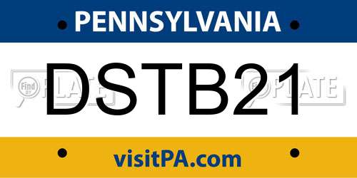 DSTB21 Pennsylvania License Plate