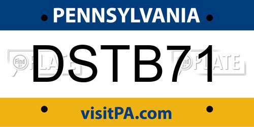 DSTB71 Pennsylvania License Plate
