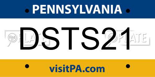 DSTS21 Pennsylvania License Plate