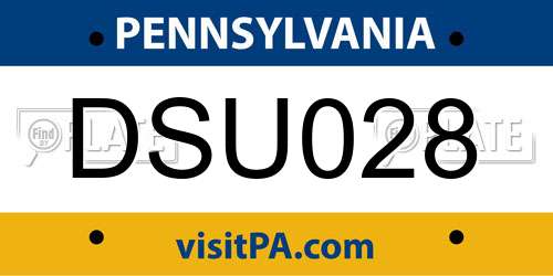 DSU028 Pennsylvania License Plate