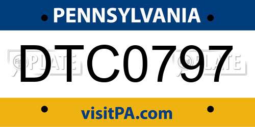 DTC0797 Pennsylvania License Plate