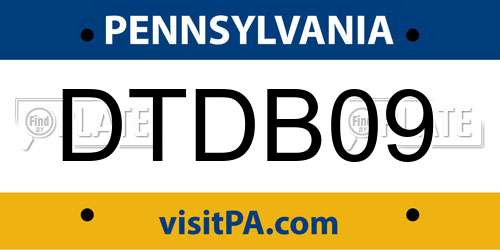 DTDB09 Pennsylvania License Plate