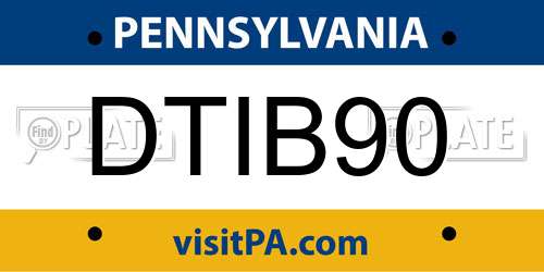 DTIB90 Pennsylvania License Plate