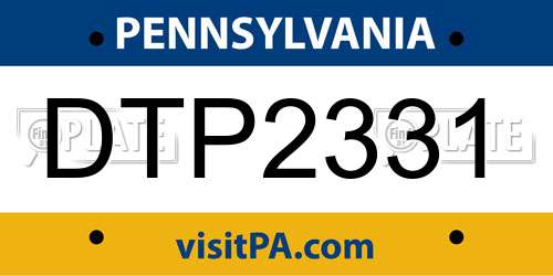 DTP2331 Pennsylvania License Plate