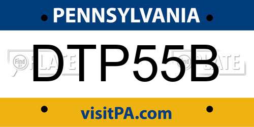 DTP55B Pennsylvania License Plate