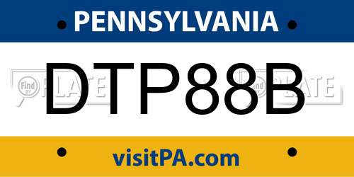 DTP88B Pennsylvania License Plate