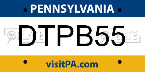 DTPB55 Pennsylvania License Plate