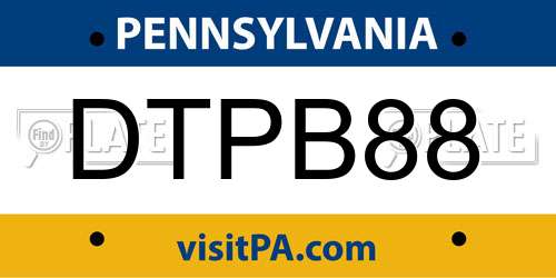 DTPB88 Pennsylvania License Plate