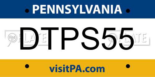 DTPS55 Pennsylvania License Plate