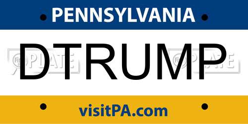 DTRUMP Pennsylvania License Plate