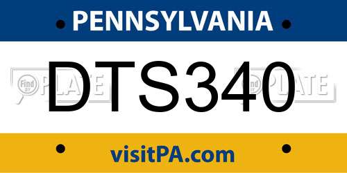 DTS340 Pennsylvania License Plate