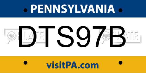 DTS97B Pennsylvania License Plate