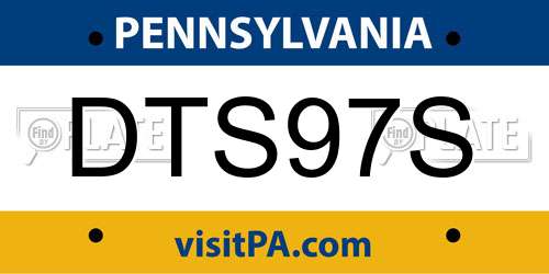 DTS97S Pennsylvania License Plate