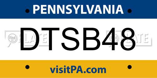 DTSB48 Pennsylvania License Plate