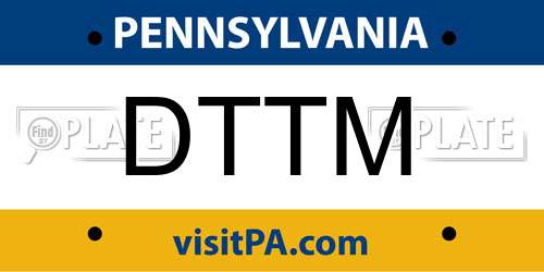 DTTM Pennsylvania License Plate