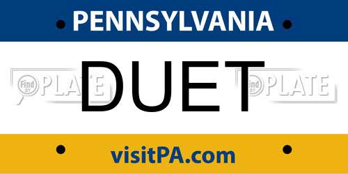 DUET Pennsylvania License Plate