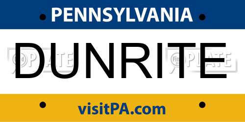 DUNRITE Pennsylvania License Plate