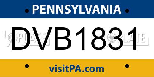 DVB1831 Pennsylvania License Plate