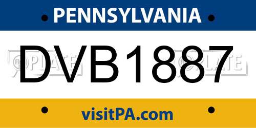 DVB1887 Pennsylvania License Plate