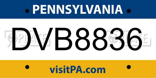 DVB8836 Pennsylvania License Plate