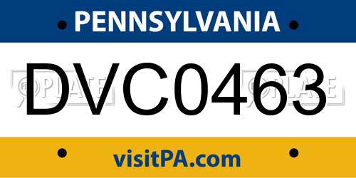 DVC0463 Pennsylvania License Plate
