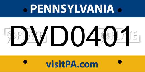 DVD0401 Pennsylvania License Plate