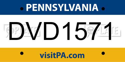 DVD1571 Pennsylvania License Plate