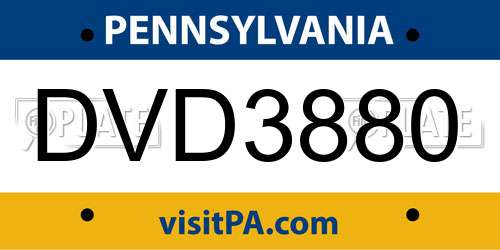 DVD3880 Pennsylvania License Plate
