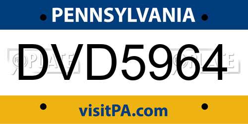 DVD5964 Pennsylvania License Plate