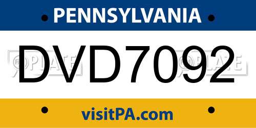 DVD7092 Pennsylvania License Plate