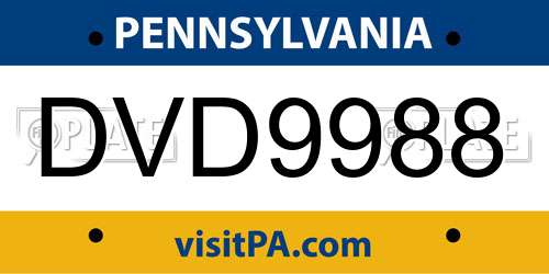 DVD9988 Pennsylvania License Plate