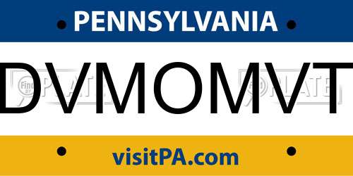 DVMOMVT Pennsylvania License Plate