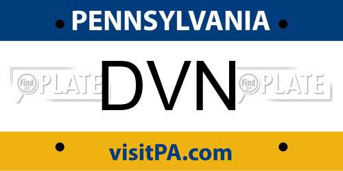 DVN Pennsylvania License Plate