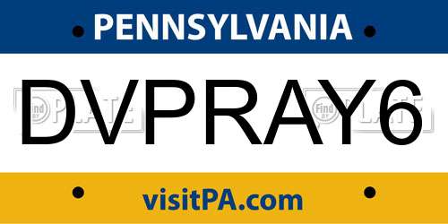 DVPRAY6 Pennsylvania License Plate