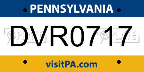 DVR0717 Pennsylvania License Plate