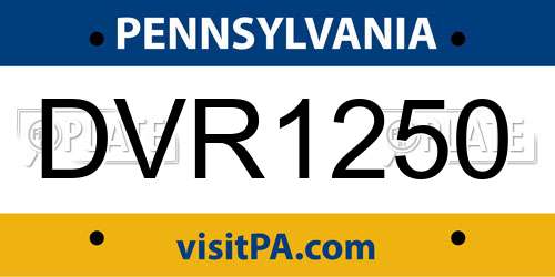 DVR1250 Pennsylvania License Plate