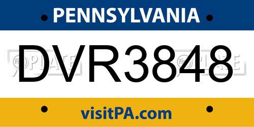 DVR3848 Pennsylvania License Plate