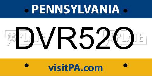 DVR52O Pennsylvania License Plate