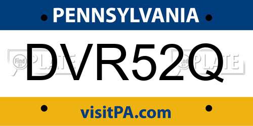 DVR52Q Pennsylvania License Plate