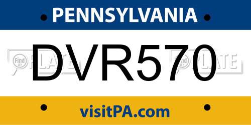 DVR570 Pennsylvania License Plate