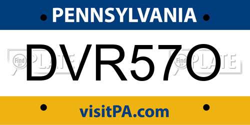 DVR57O Pennsylvania License Plate