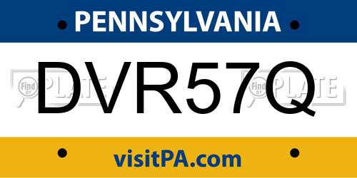 DVR57Q Pennsylvania License Plate