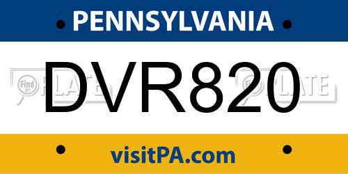 DVR820 Pennsylvania License Plate
