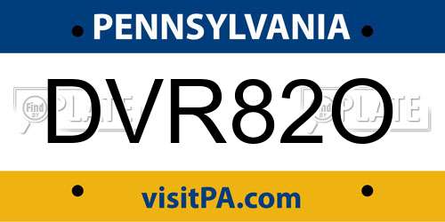 DVR82O Pennsylvania License Plate